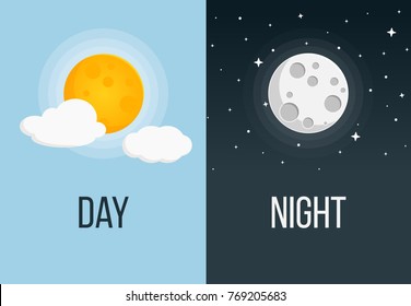 night and day flat design 