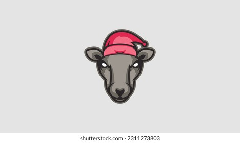 Night Dear head with sleeping cap logo abstract vector template