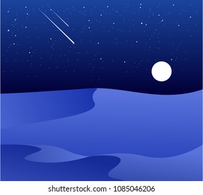 Night desert landscape