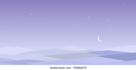 Night desert landscape