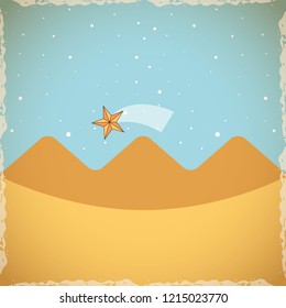 night desert star landscape panorama