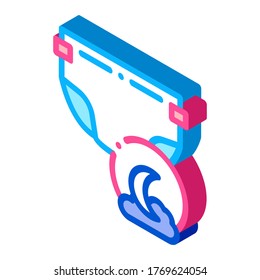 Night Diaper Icon Vector. Isometric Night Diaper sign. color isolated symbol illustration
