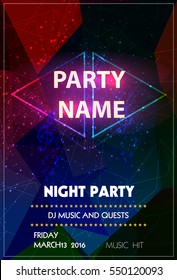 Night Disco Party easy all editable