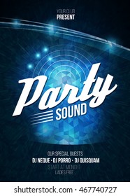 Night Disco Party Poster Background Template - Vector Illustration