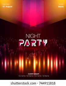 Night Disco Party Poster Background