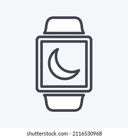 Night Display Icon in trendy line style isolated on soft blue background