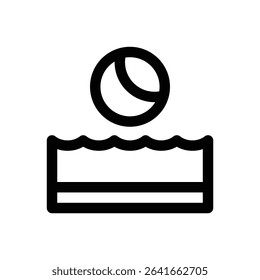 Night diving. Editable stroke vector icon.