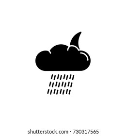 Night downpour icon on white background
