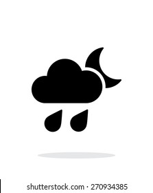 Night downpour weather simple icon on white background. Vector illustration.