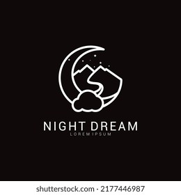 diseño de logotipo de sueño nocturno plantilla de diseño de lujo vector premium