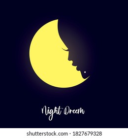 Night Dream Vector Design and Night Moon Vector Design 