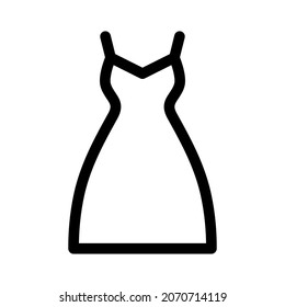 Night dress on white background. Linear style sign for mobile concept and web design. Vector Illustration