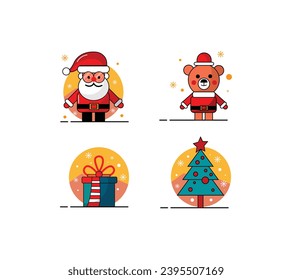 Night Elements for the Christmas Decoration of icon