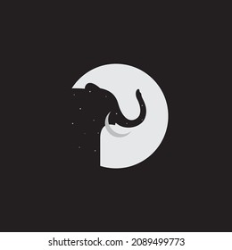 night elephant ivory logo symbol icon vector graphic design illustration idea creative