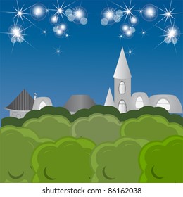 Night fairy tale town