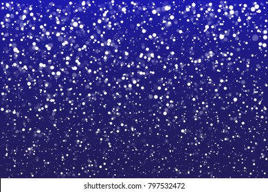 Night falling snow on blue-dark blue background vector illustration