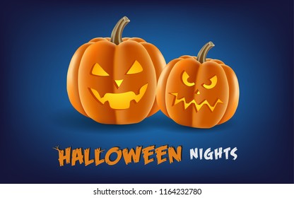ื​Halloween night festival with pumpkins. Halloween abstract background.