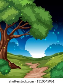 A night in firest background illustration