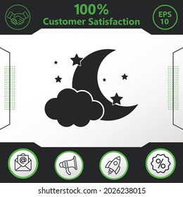 Night flat vector icon graphic elements for your work - Modern design