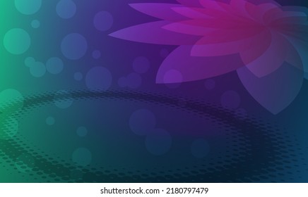 Night flower mysterious theme floral background for poster, business card, flyer, gift card, page cover and brochure. Abstract shining design elements on dark for summer garden party. EPS10 vector