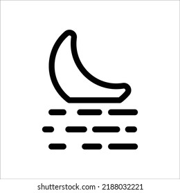 Night fog icon, Line Vector graphics