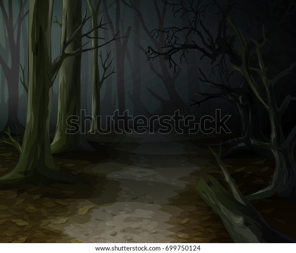 Night Forest Background Vector Stock Vector Royalty Free