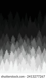 Night forest dark woods scene book cover portrait wall artwork poster wallpaper jungle trees light night nature vector twilight background illustration