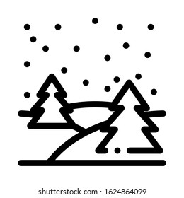 Night Forest Icon Vector. Outline Night Forest Sign. Isolated Contour Symbol Illustration