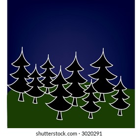 Night forest (vector)