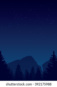 Night Forest Vector Illustration Stock Vector (Royalty Free) 392175988 ...