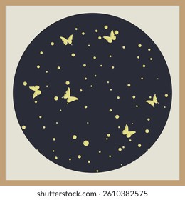 Night frame, Layered paper cut style, Shadow Box 