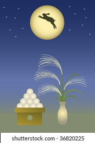 A night with a full moon Illustration