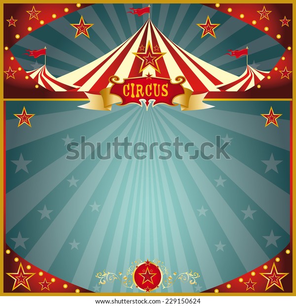 Night Fun Circus Square Circus Greeting Stock Vector (Royalty Free ...