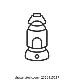 Night gas lantern, linear icon. Line with editable stroke