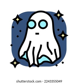 night ghost color icon vector. night ghost sign. isolated symbol illustration