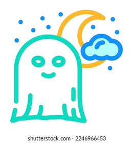 night ghost color icon vector. night ghost sign. isolated symbol illustration