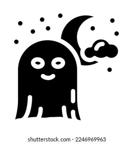 vector de icono de glifo fantasma nocturno. signo fantasma nocturno. ilustración de símbolo aislado