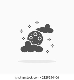 Night glyph icon. Can be used for digital product, presentation, print design and more.
