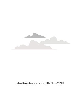 night Gray cloud flat illustration
