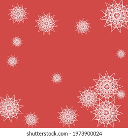Night Grey Santa Ornamental Mandala Background. Calm Print Holiday Chaotic Snowflakes Snow Ornament. Stars Winter Satanic Sharp New Year Sky Background. Color Dark Black Christmas Wallpaper.