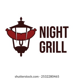 Nachtgrill Grill flach minimalistisch Logo-Design