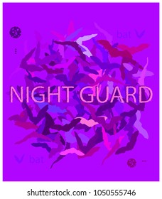 Night guard.Camouflage bat printing press for printing T-shirts.Background.Sport T-shirt