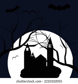 night halloween haunted vector background