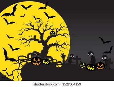 The night of Halloween. That looks very scary and lonely. Along with the legend telling the terrifying horror stories about Halloween.