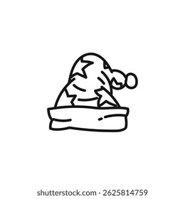 Night hat on pillow cartoon bedtime icon