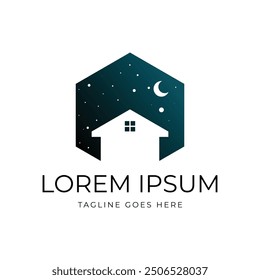 Night House Cabin Chalet Cottage Icon Symbol Illustration Design Vector