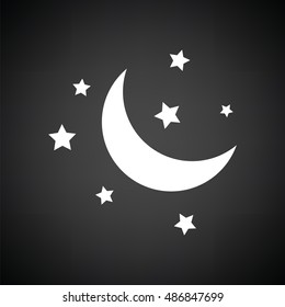 Night Icon Black Background White Vector Stock Vector (Royalty Free ...