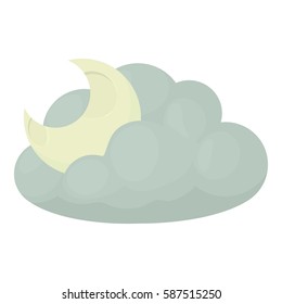 Night icon. Cartoon illustration of night vector icon for web