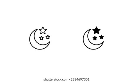 Nachtsymbol-Design mit weißem Hintergrund, Stockgrafik