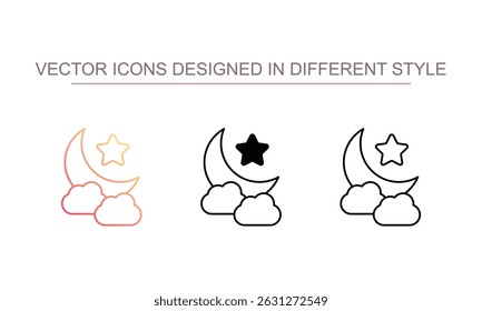 Night icon design with white background stock illustration